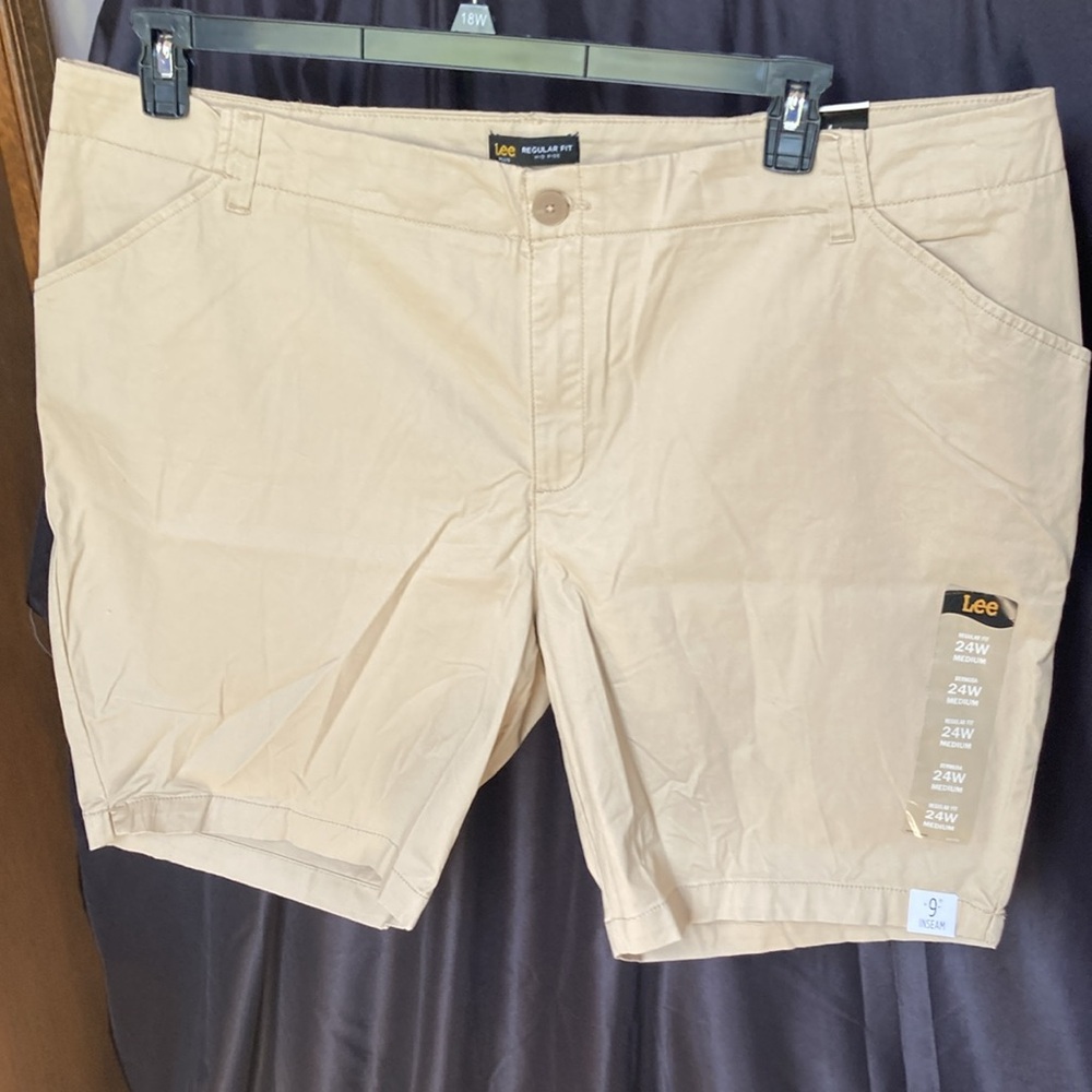 Lee Bermuda safari tan short soft premium stretch fabric 24W - Picture 13 of 15